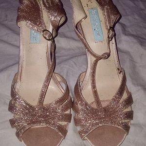 Betsey Johnson Sparkly open-toed heels